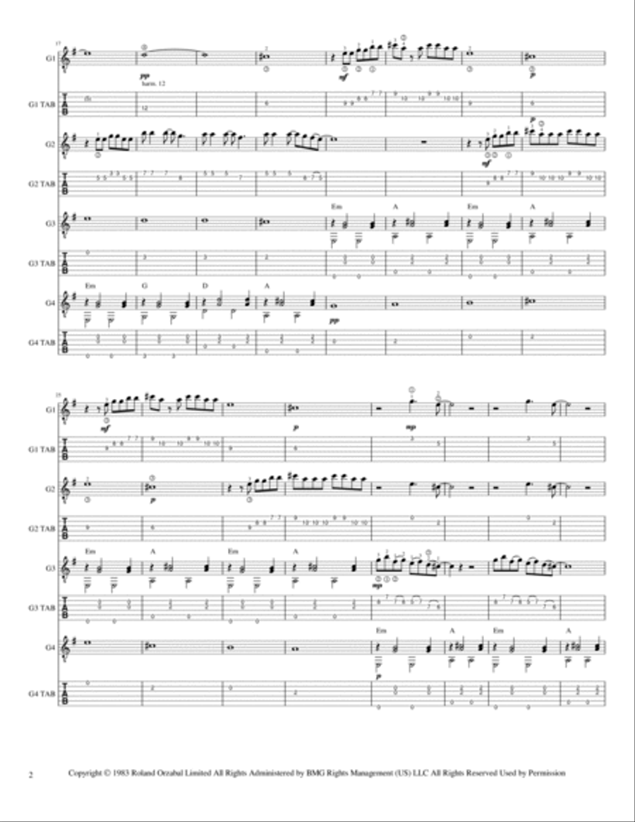 Mad World Acoustic Guitar scores gallery preview page 4