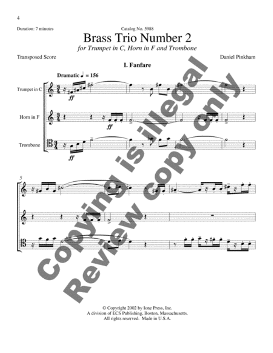 Brass Trio Number Two Brass Trio scores gallery preview page 3