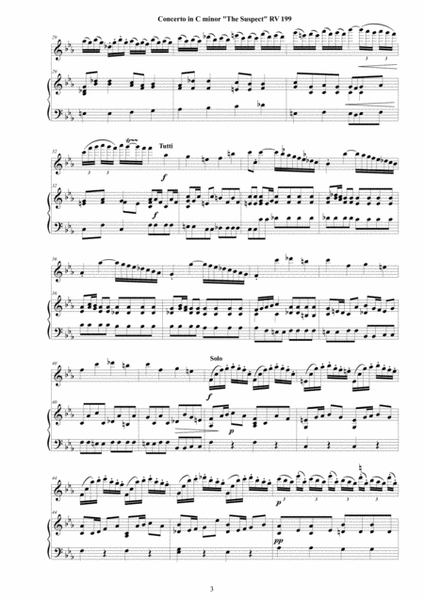 Vivaldi - Violin Concerto in C minor RV 199 'The Suspect' for Violin and Cembalo (or Piano) image number null