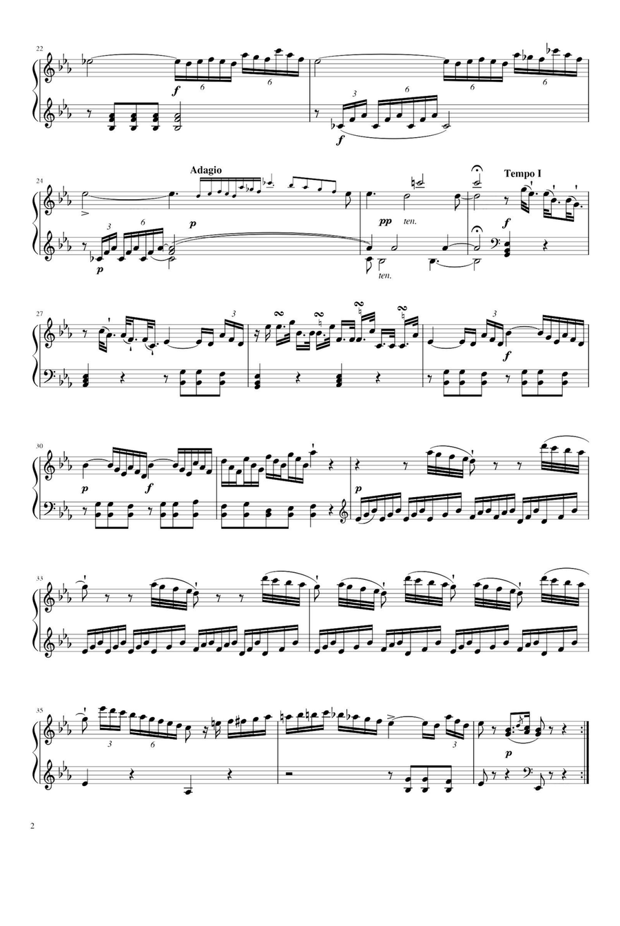 Sonata in C minor HOB XVI,20 Movement I - Franz Joseph Haydn Piano Solo scores gallery preview page 2