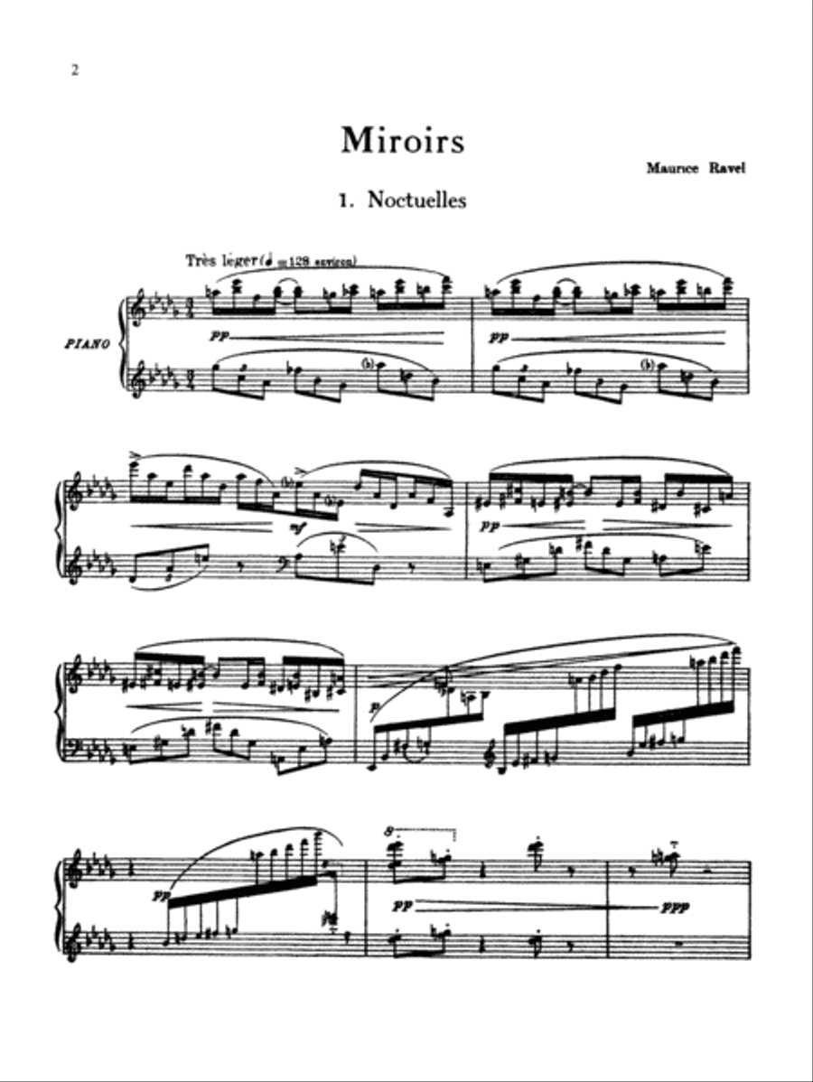 Ravel: Miroirs Ravel: Miroirs Piano Solo scores gallery preview page 1
