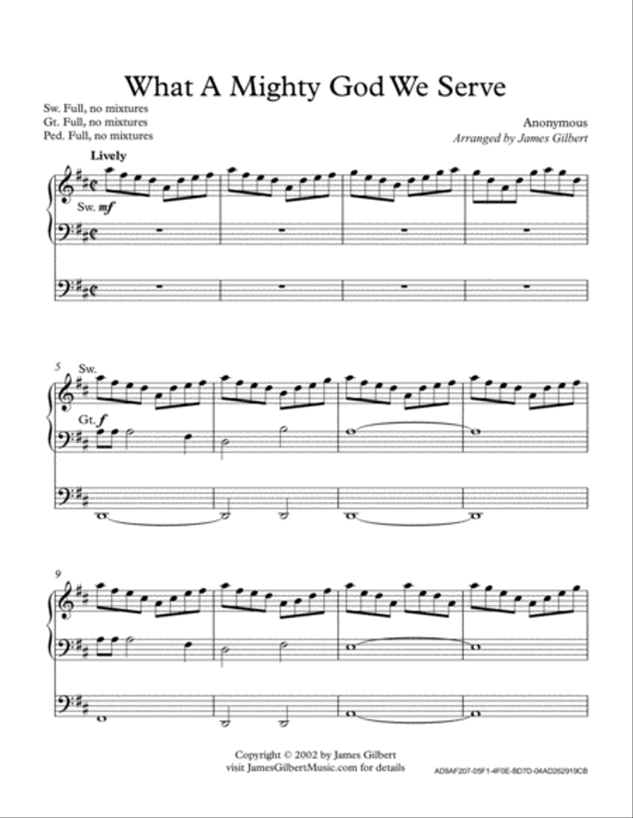 What A Mighty God We Serve Organ Solo scores gallery preview page 2