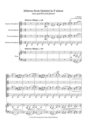 Book cover for Scherzo from Quintet in F minor (sax quartet and piano)