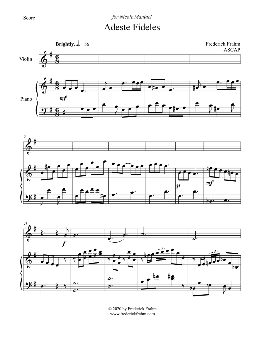 Adeste Fideles Adeste Fideles Chamber Music scores gallery preview page 1