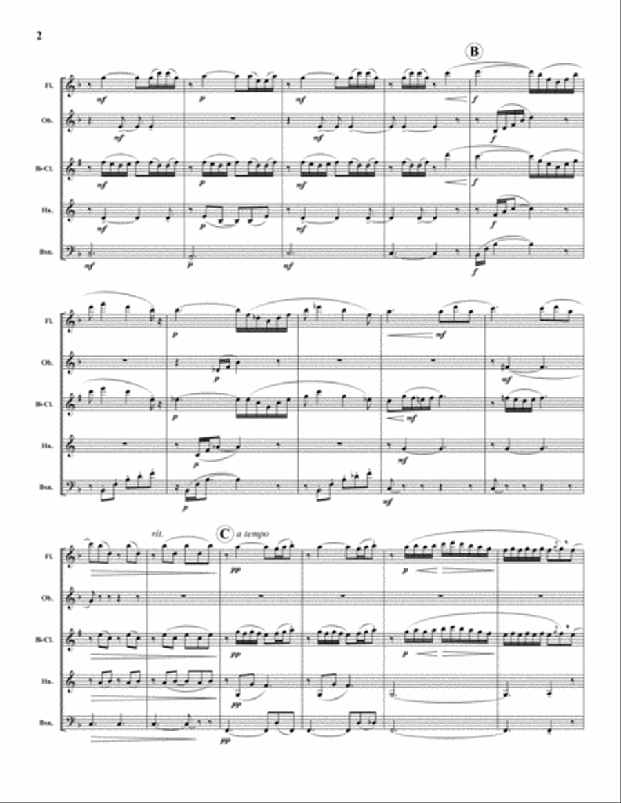 Flower Duet Woodwind Quintet scores gallery preview page 2