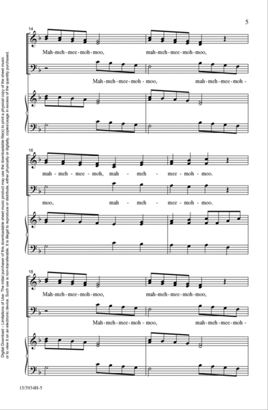 The Warm Up Song 3-Part scores gallery preview page 5
