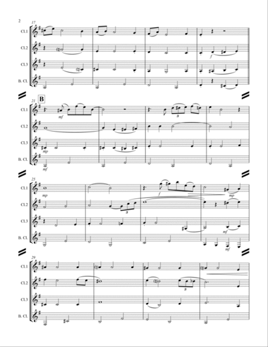 A Pretty Girl is Like a Melody (for Clarinet Quartet) Clarinet Quartet scores gallery preview page 3