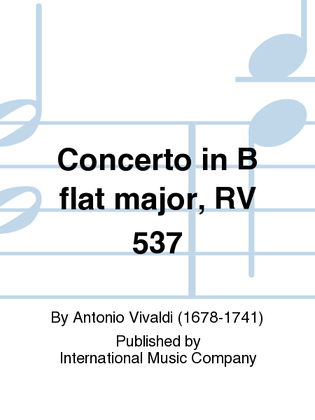 Book cover for Concerto In B Flat Major, Rv 537