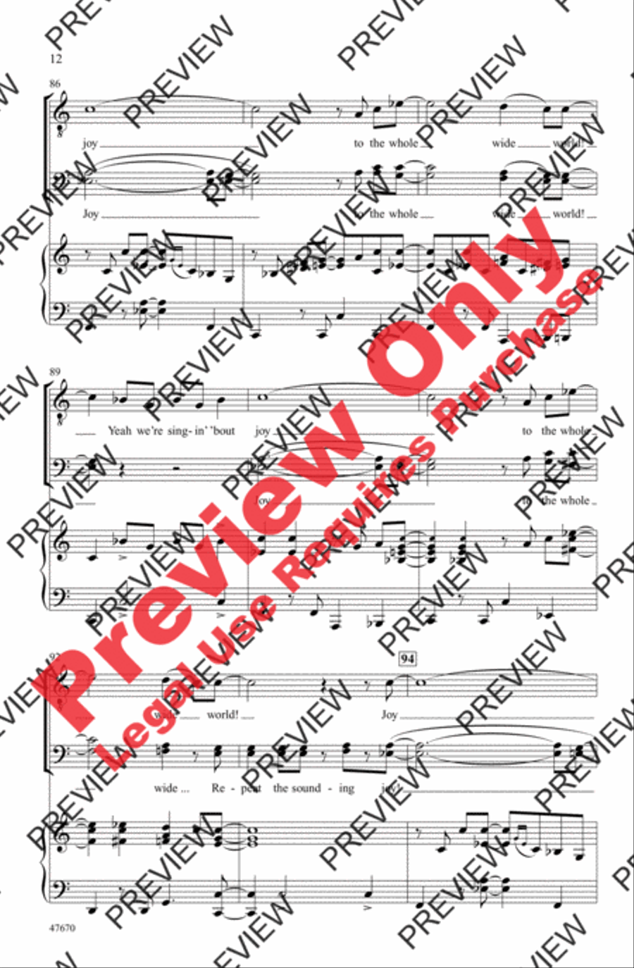 Joy to the World! Men's Choir scores gallery preview page 12