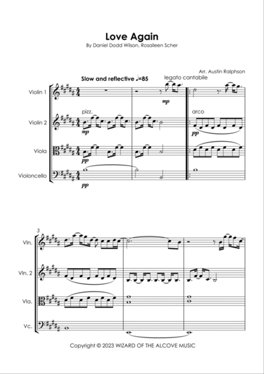 Love Again String Quartet scores gallery preview page 5