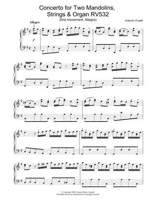 Concerto for Two Mandolins, Strings & Organ RV532 (1st Movement: Allegro)