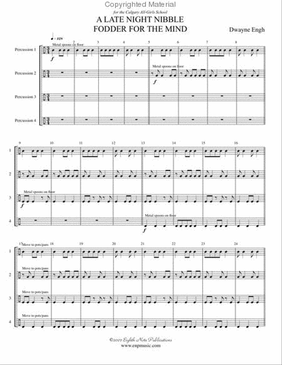 A Late Night Nibble: Fodder for the Mind Percussion Ensemble scores gallery preview page 2