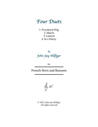 Book cover for Four Duets for French Horn and Bassoon