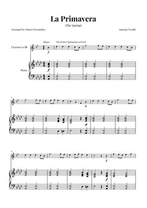La Primavera (The Spring) by Vivaldi - Clarinet and Piano