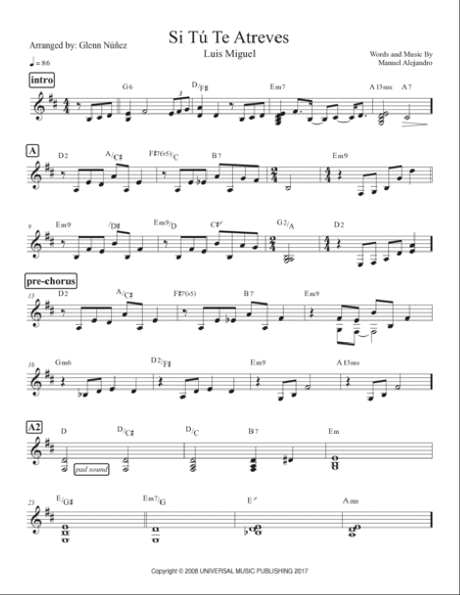 Si Tu Te Atreves Piano Solo scores gallery preview page 2