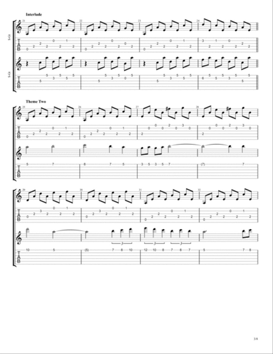 Braveheart - Main Title Guitar Tablature scores gallery preview page 4