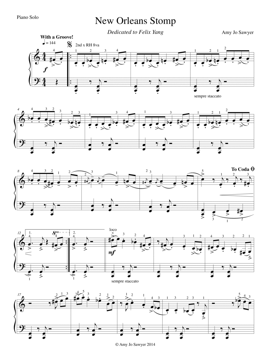 New Orleans Stomp New Orleans Stomp Piano Solo scores gallery preview page 1