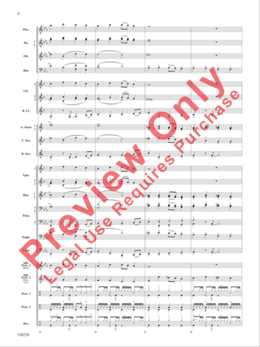 Walkin' Down Christmas Lane Concert Band scores gallery preview page 9