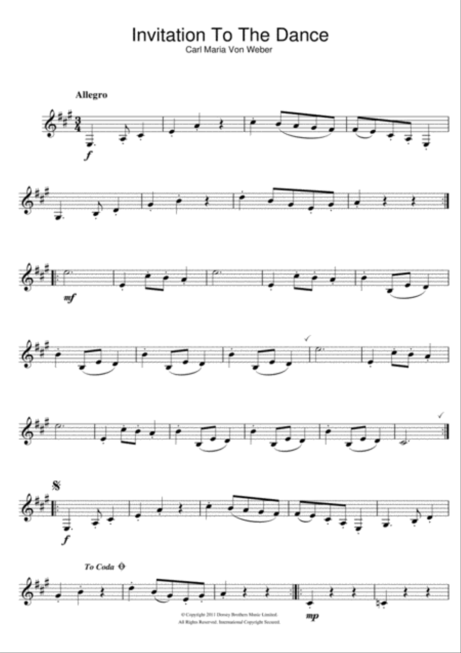 Invitation To The Dance, Rondeau Brillant, Op.65 Clarinet Solo scores gallery preview page 1