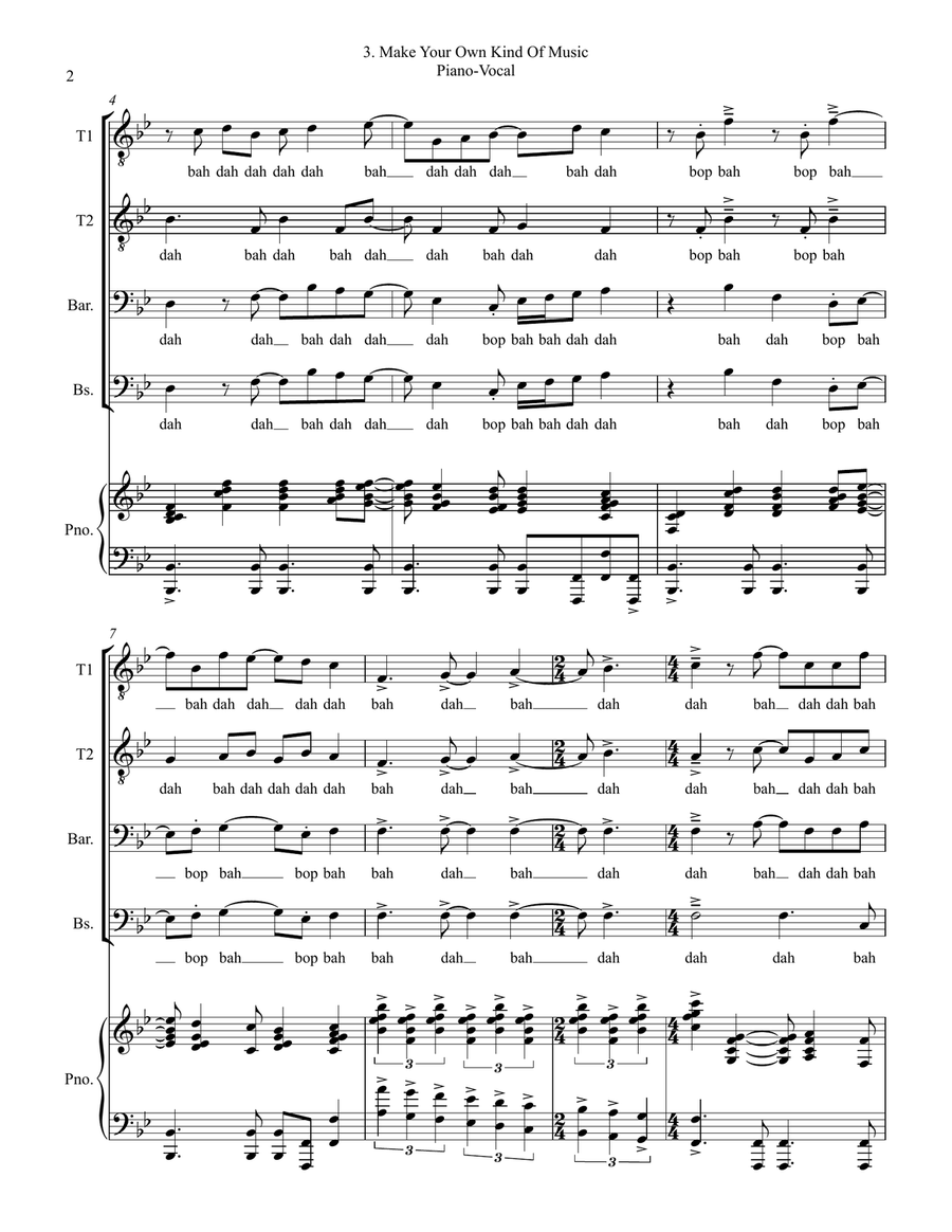 Make Your Own Kind Of Music TTBB scores gallery preview page 2