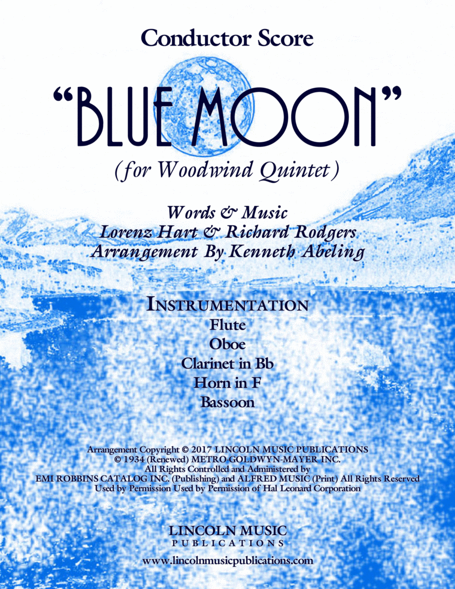 Blue Moon Blue Moon Woodwind Quintet scores gallery preview page 1