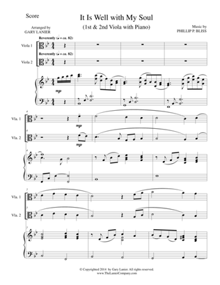 IT IS WELL WITH MY SOUL (Trio - 1st & 2nd Viola and Piano with Score and Parts)