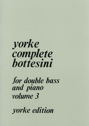 Book cover for Complete Bottesini Vol. 3