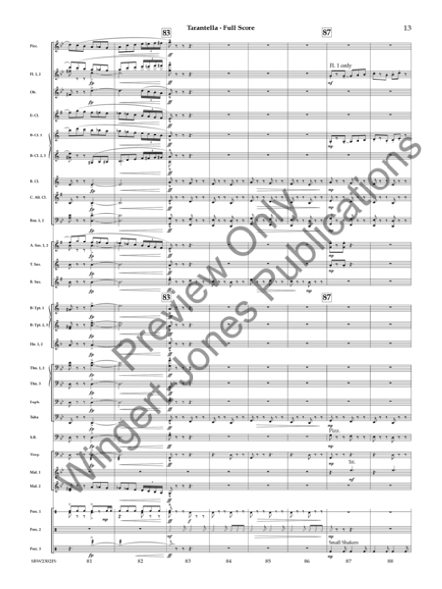 Tarantella Concert Band scores gallery preview page 14