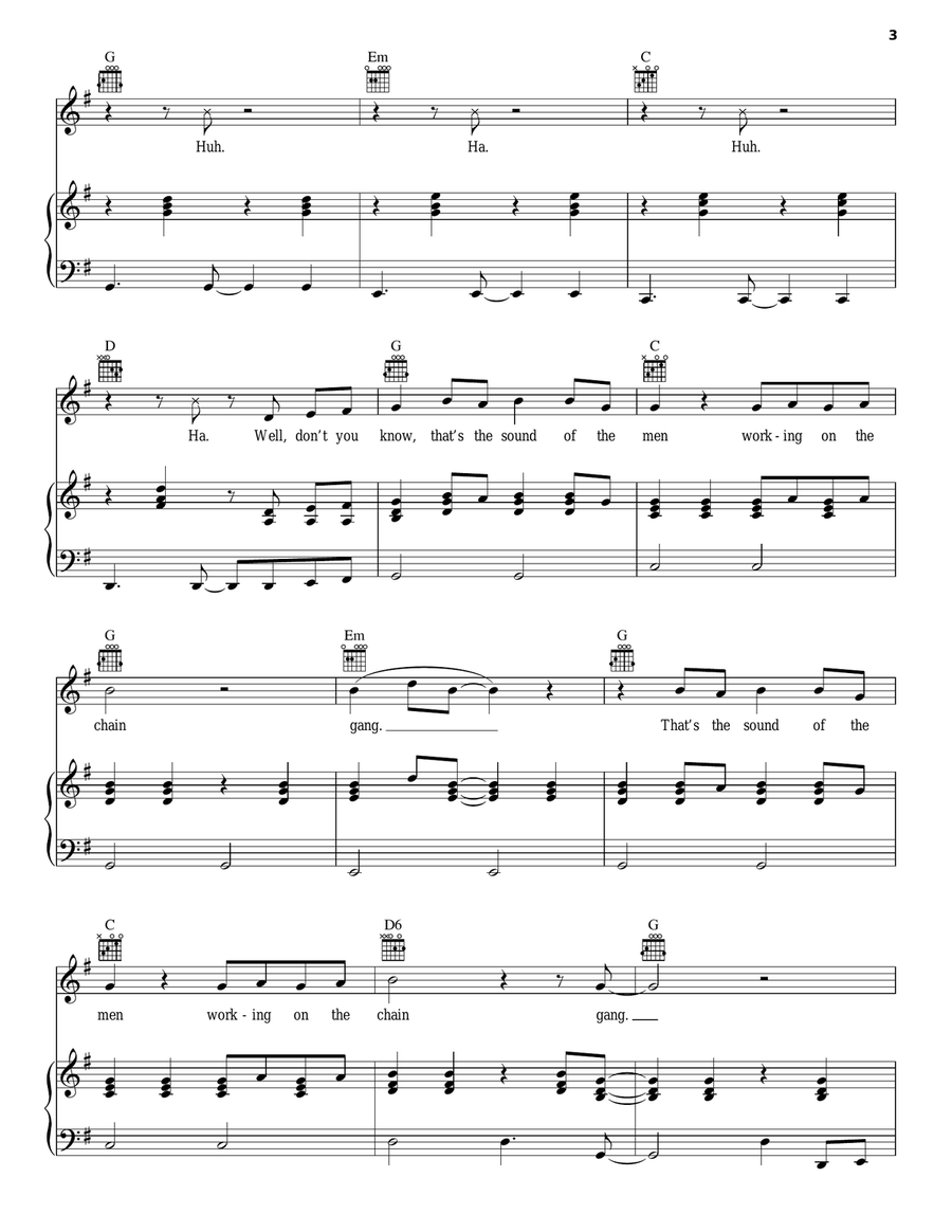 Chain Gang Acoustic Guitar scores gallery preview page 3