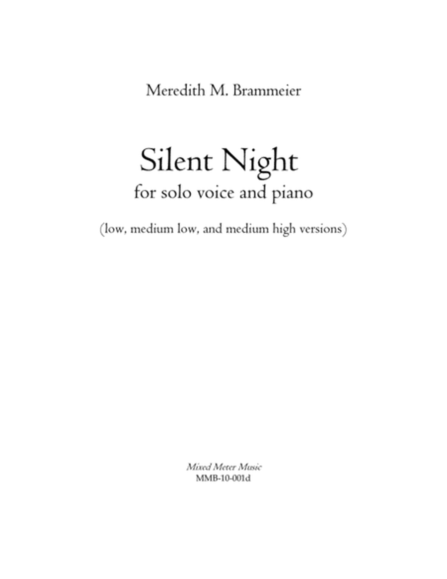 Silent Night collection for voice and piano (low, medium low, and medium high versions) image number null