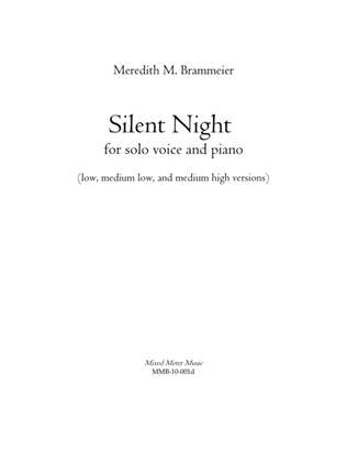 Silent Night collection for voice and piano (low, medium low, and medium high versions)