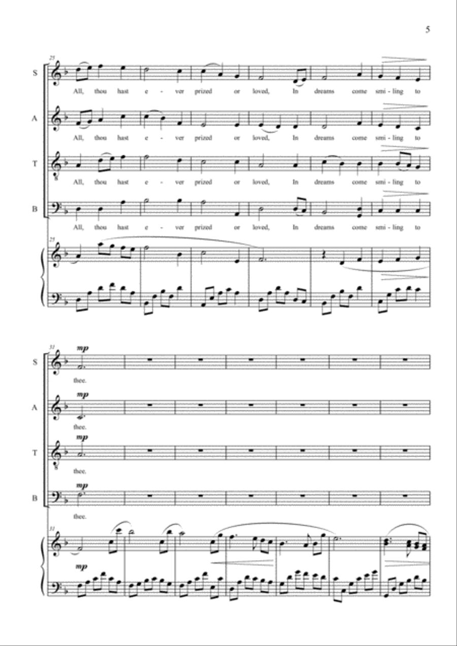 Bright Be Thy Dreams 4-Part scores gallery preview page 5