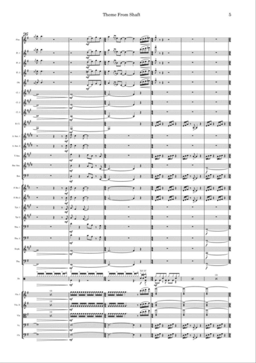 Theme From Shaft Theme From Shaft Full Orchestra scores gallery preview page 5