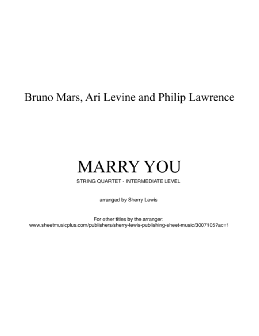 Marry You String Quartet scores gallery preview page 2