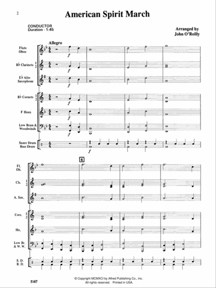 American Spirit March: Score Concert Band scores gallery preview page 2