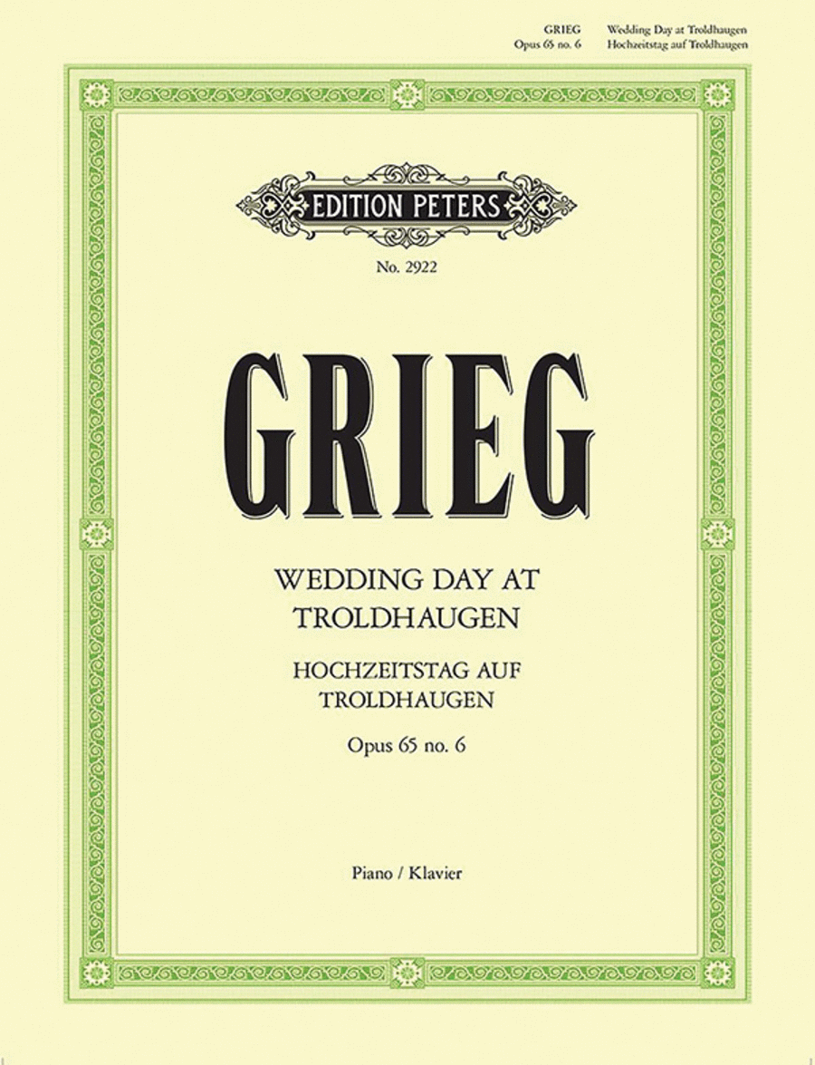 Wedding Day at Troldhaugen Op. 65 No. 6 for Piano Piano scores gallery preview page 1