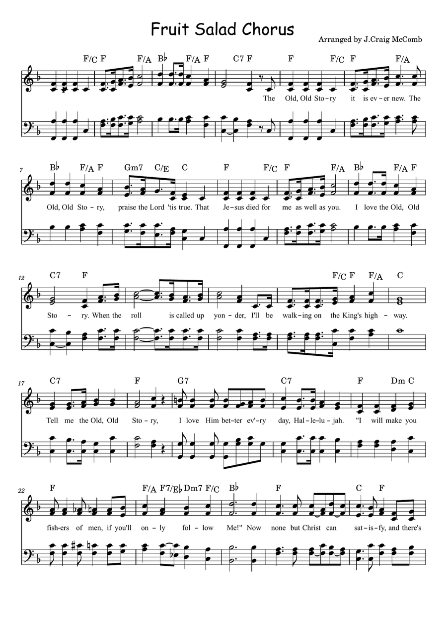 Fruit Salad Chorus Choir scores gallery preview page 1