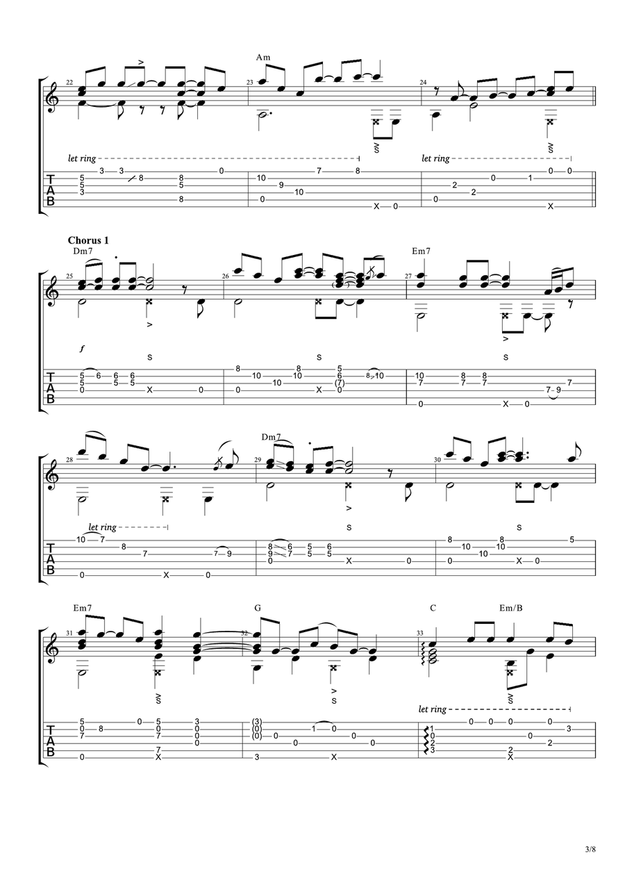 She's Like The Wind Guitar Tablature scores gallery preview page 3