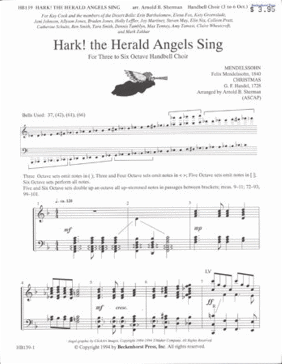 Hark! the Herald Angels Sing by Arnold B. Sherman 5-Octaves - Sheet Music