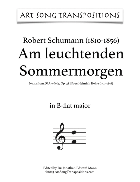 SCHUMANN: Am leuchtenden Sommermorgen, Op. 48 no. 12 (transposed to B-flat major)