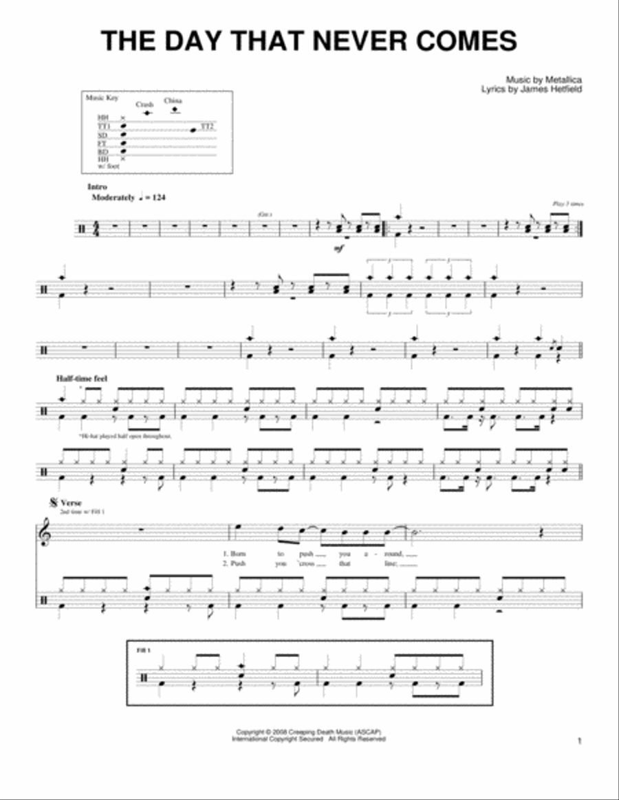 The Day That Never Comes The Day That Never Comes Drum Set scores gallery preview page 1