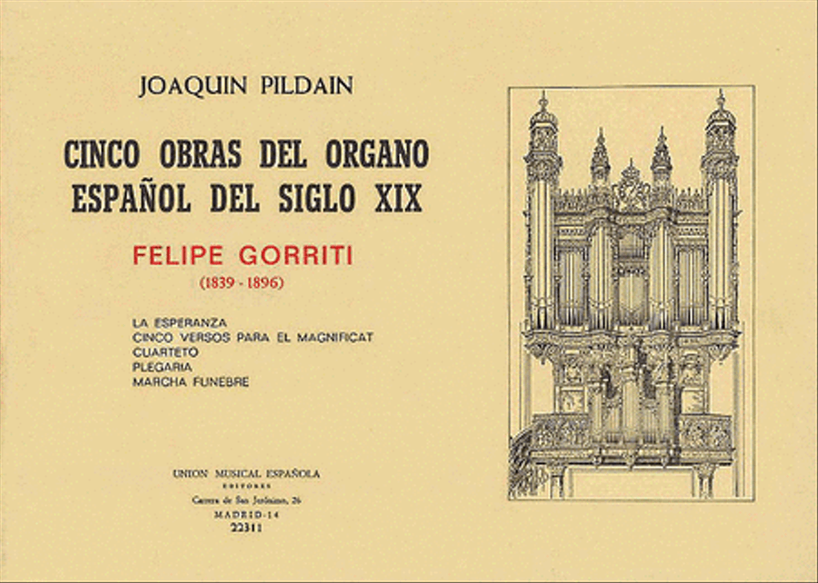 Felipe Gorriti: Cinco Obras Del Organo Espagnol Organ scores gallery preview page 1