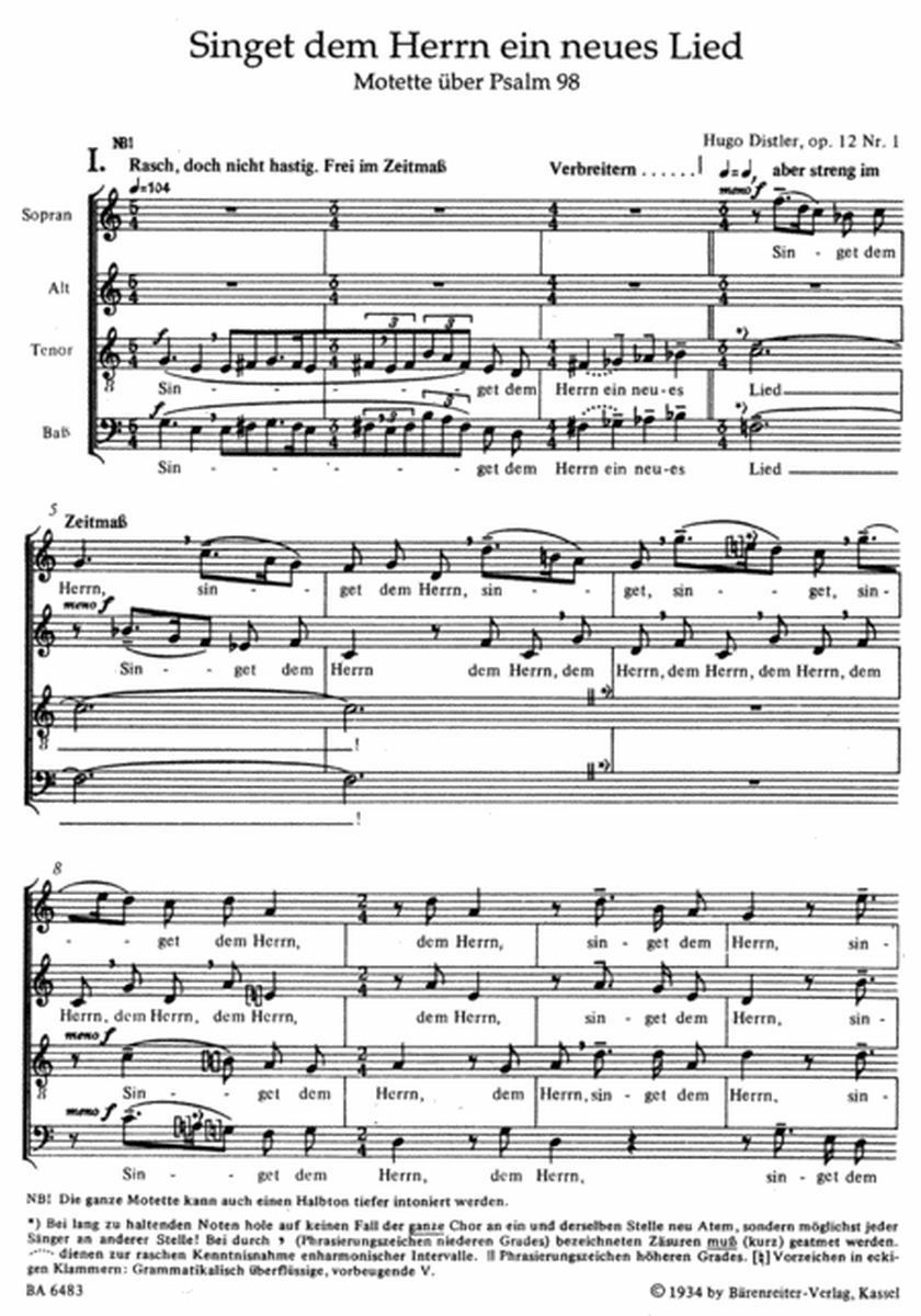 Geistliche Chormusik, op. 12 (1934–1942)