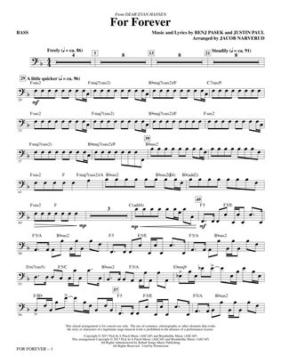 For Forever (from Dear Evan Hansen) (arr. Jacob Narverud) - Bass