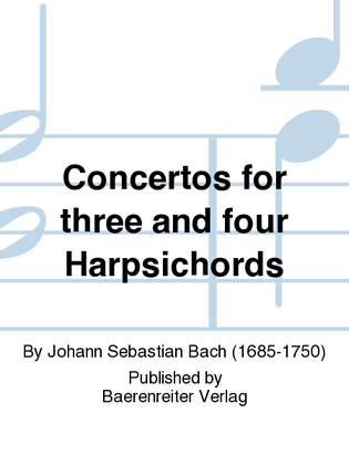 Book cover for Concertos for three and four Harpsichords