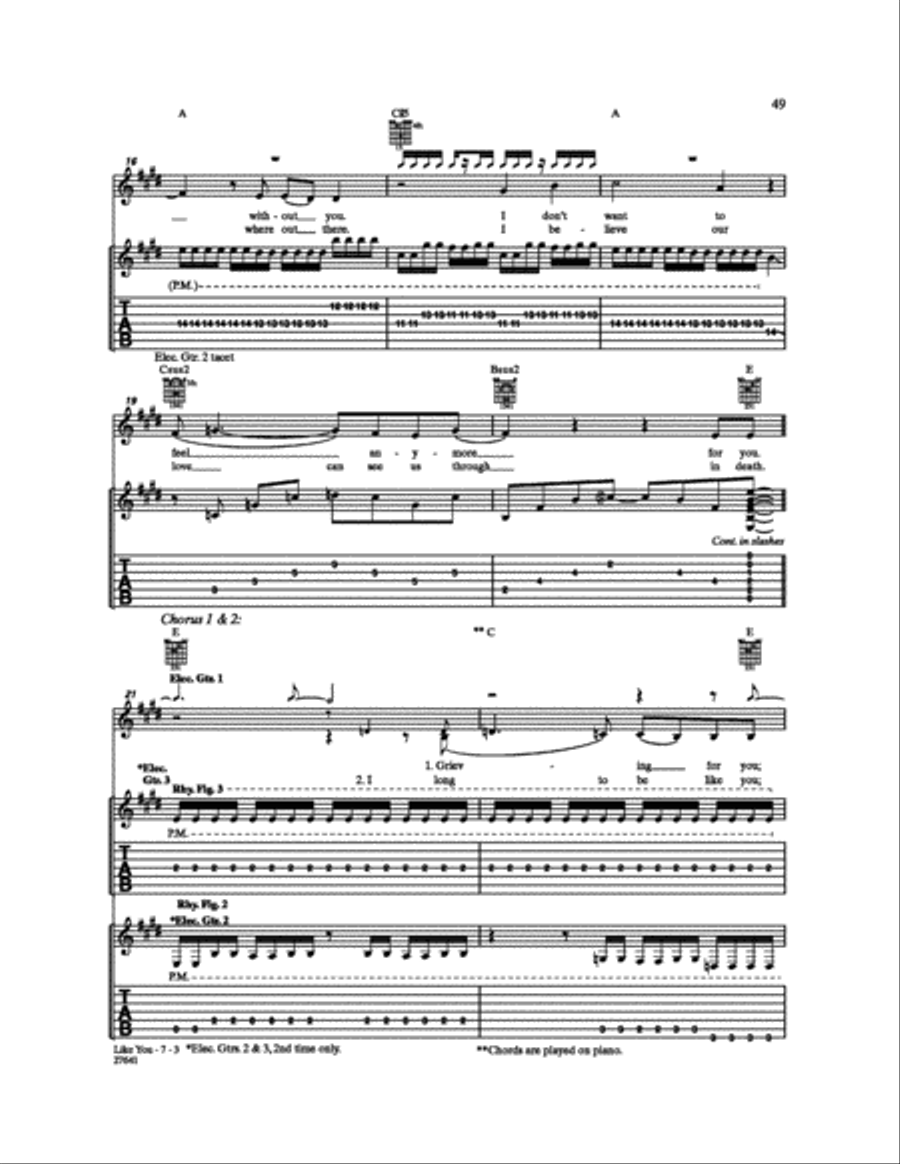 Like You Like You Electric Guitar scores gallery preview page 3