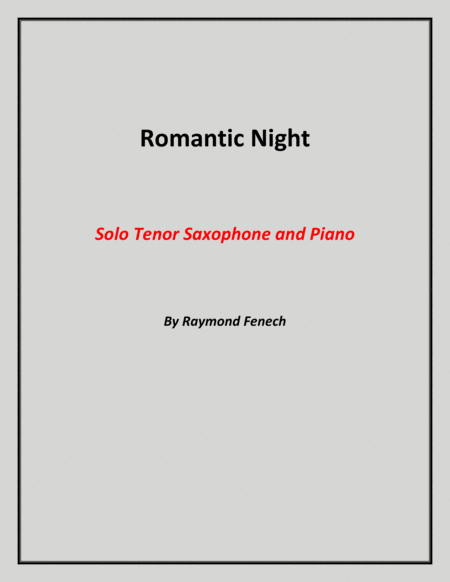 Romantic Night - Solo Tenor Saxophone and Piano image number null