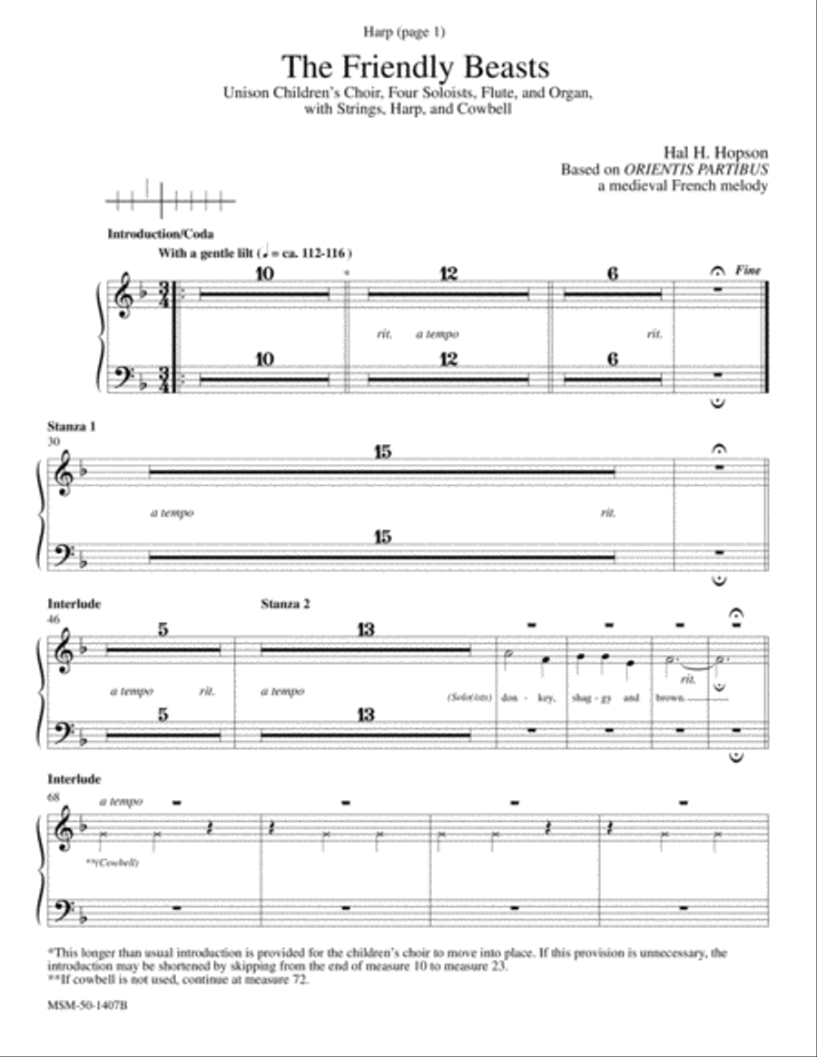 The Friendly Beasts Choir scores gallery preview page 6