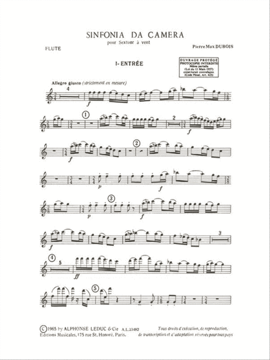 Sinfonia Da Camera, For Wind Sextet CD scores gallery preview page 2