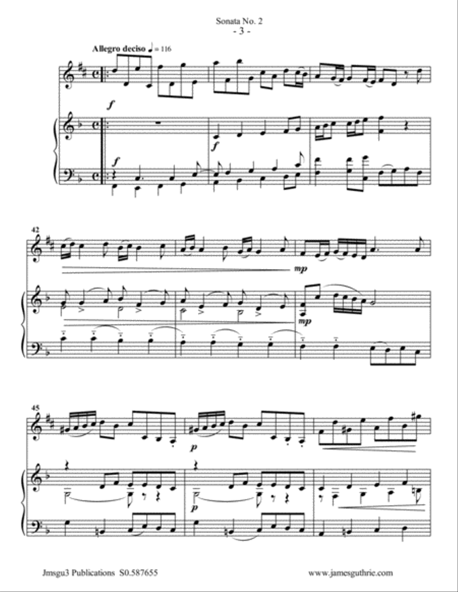 Vivaldi: Sonata No. 2 for Alto Clarinet & Piano E-Flat Clarinet scores gallery preview page 3